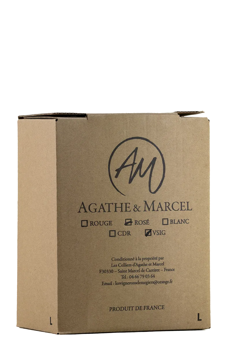 Celliers d'Agathe et Marcel, Bib vin rosé, Vin de France, Gard France