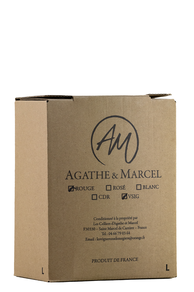 Celliers d'Agathe et Marcel, Bib vin rouge, vin de France, Gard France